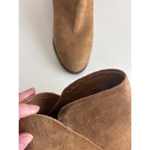 Jessica Simpson Tandra Camel Suede Leather High Heel Ankle Boot Size 8.5 - Picture 11 of 12